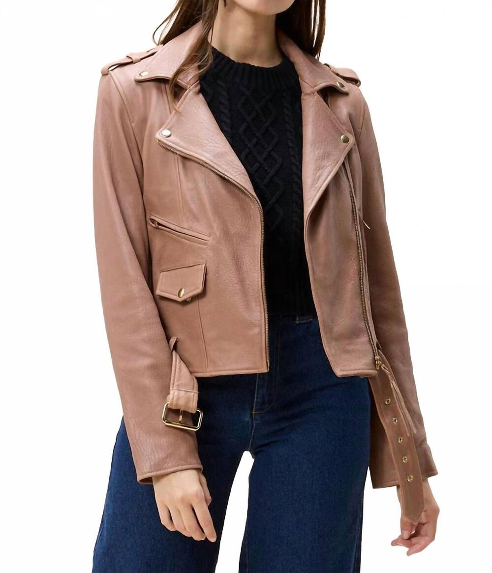 NEW CLEOBELLA asher leather jacket in chocolate malt
